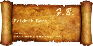 Fridrik Bene névjegykártya